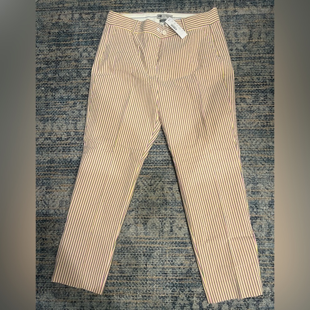 J Crew Cameron Pants in Stripe Seersucker - Size 10 NWT